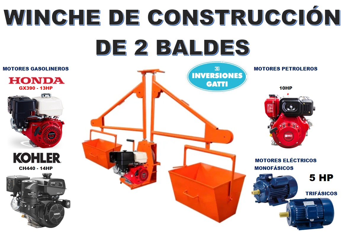 WINCHE DE CONSTRUCCION DE 2 BALDES